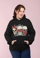 3 Rockabilly Skulls - f - Basic Unisex Hoodie XL