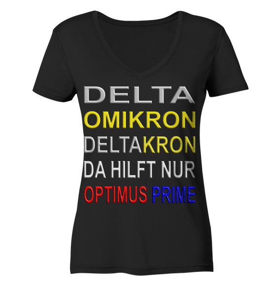 DELTA-OMIKRON-DELTAKRON - 3 - Ladies Organic V-Neck Shirt