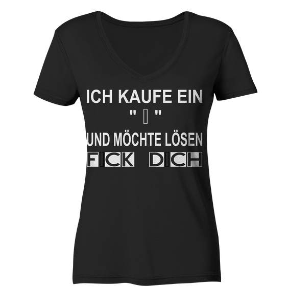 Ich kaufe ein "I" - Ladies Organic V-Neck Shirt