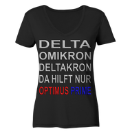 DELTA-OMIKRON-DELTAKRON - 4 - Ladies Organic V-Neck Shirt