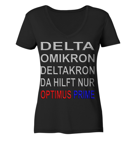 DELTA-OMIKRON-DELTAKRON - 4 - Ladies Organic V-Neck Shirt