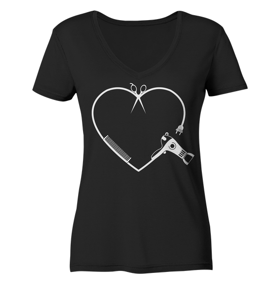 Black Collection - Friseur # 1 - Ladies Organic V-Neck Shirt