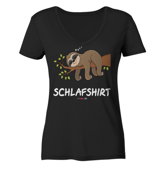 Schlafshirt - w - Ladies Organic V-Neck Shirt