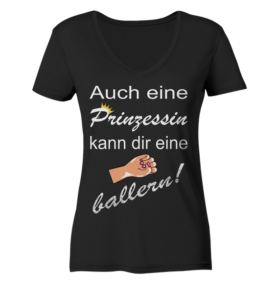 FRECH? - Neee verbal überlegen! Kopie - Ladies Organic V-Neck Shirt