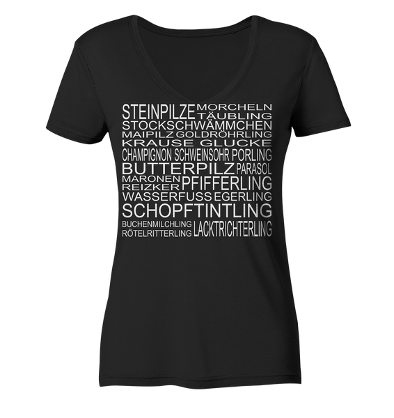 Black Collection - Pilzsorten - Ladies Organic V-Neck Shirt