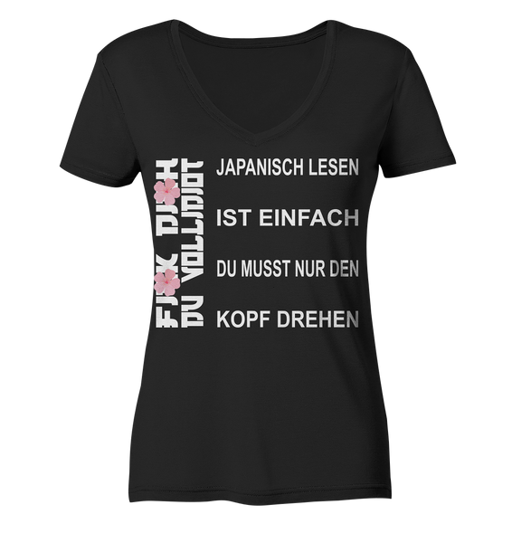 Japanisch lesen ist einfach... - Ladies Organic V-Neck Shirt