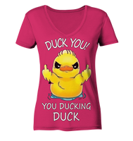 DUCK YOU! - Ladies Organic V-Neck Shirt