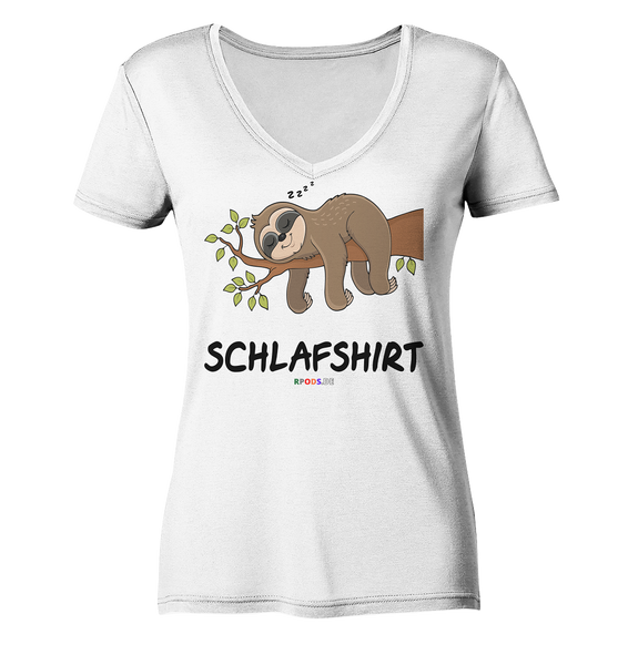 Schlafshirt - s - Ladies Organic V-Neck Shirt