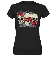 3 Rockabilly Skulls - f - Ladies Premium Shirt