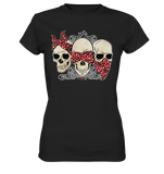 3 Rockabilly Skulls - f - Ladies Premium Shirt