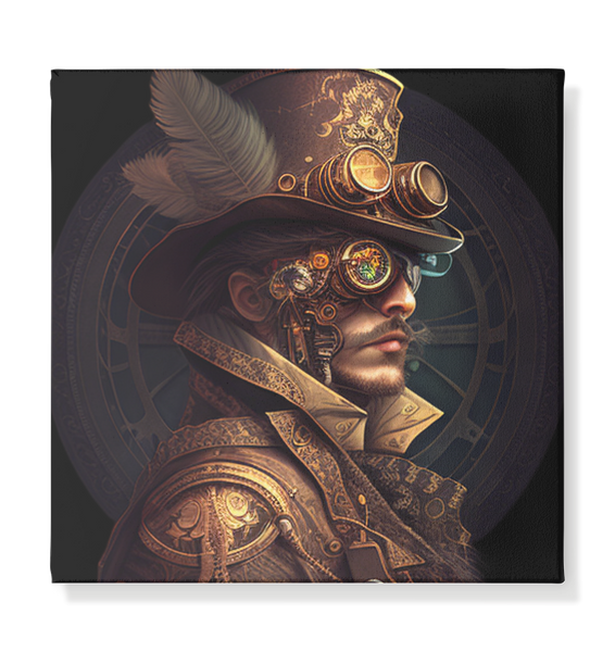 Steampunk Boy 011 - Leinwand 30x30cm