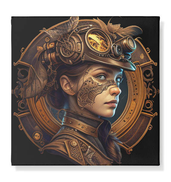 Steampunk Girl 017 - Leinwand 40x40cm