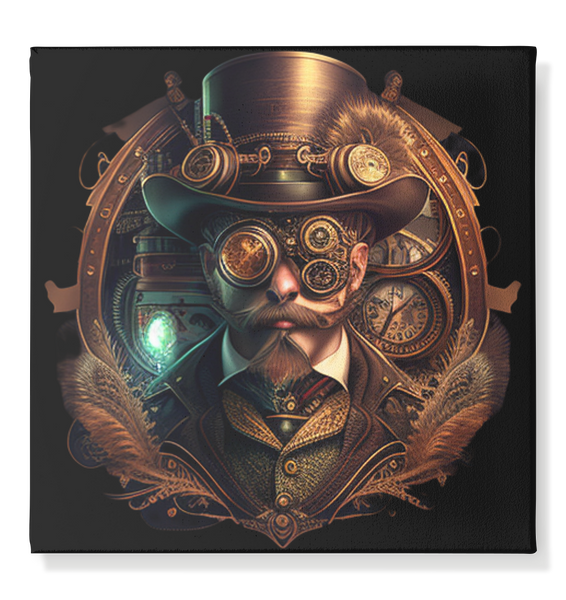 Steampunk Man 1 - Leinwand 50x50cm