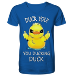 DUCK YOU! - Mens Organic V-Neck Shirt