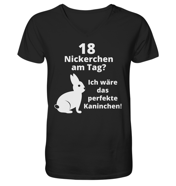 Black Collection - 18 Nickerchen am Tag? - Mens Organic V-Neck Shirt