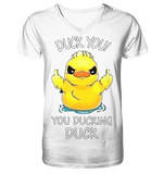 DUCK YOU! - Mens Organic V-Neck Shirt