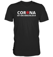 Black Collection - Corona ist ein Arschloch - Mens V-Neck Shirt