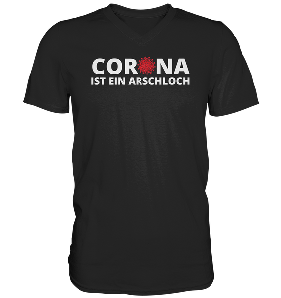 Black Collection - Corona ist ein Arschloch - Mens V-Neck Shirt