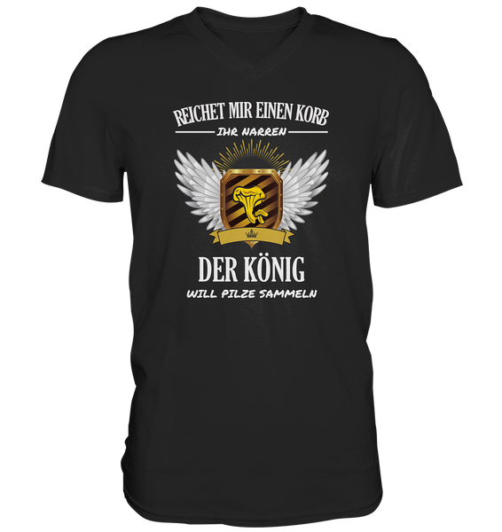 Black Collection - Der König will Pilze sammeln - Mens V-Neck Shirt