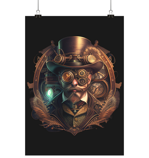 Steampunk-Man 1 (A-Format) - Poster Din A2 (hoch)