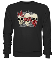 3 Rockabilly Skulls - f - Premium Sweatshirt